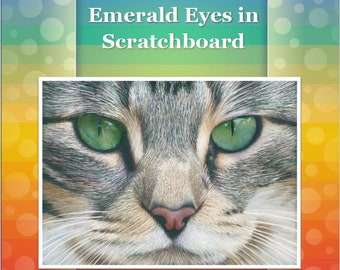 Emerald Eyes Scratchboard Drawing Tutorial