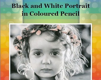 Black and White Portrait in Coloured Pencil Drawing Tutorial