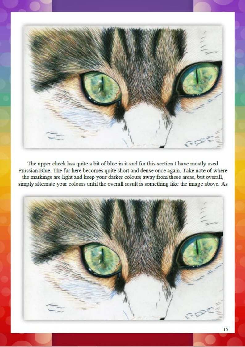 May include: Close-up of a cat's face with green eyes and brown and white fur. The fur is short and dense, and the cat's eyes are bright and alert.