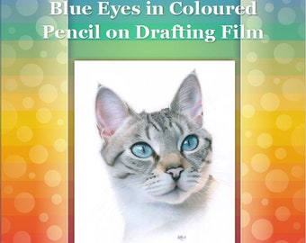 Blue Eyes in Coloured Pencil on Drafting Film Drawing Tutorial