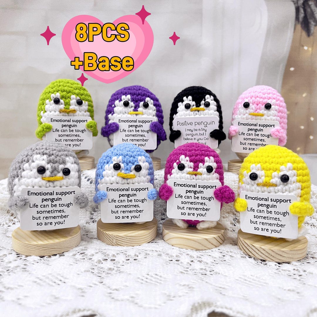LUHOCIY Positiver Pinguin Plüsch – Emotional Support Plushie, Kleines Kuscheltier Mit Aufmunterndem Spruch