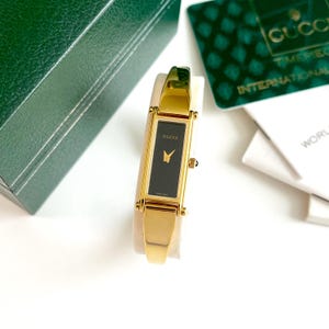 GUCCI ゴールドアナログ時計　1500L Very good] GUCCI 1500L Watch Gold Square Dial Swiss Rectangle