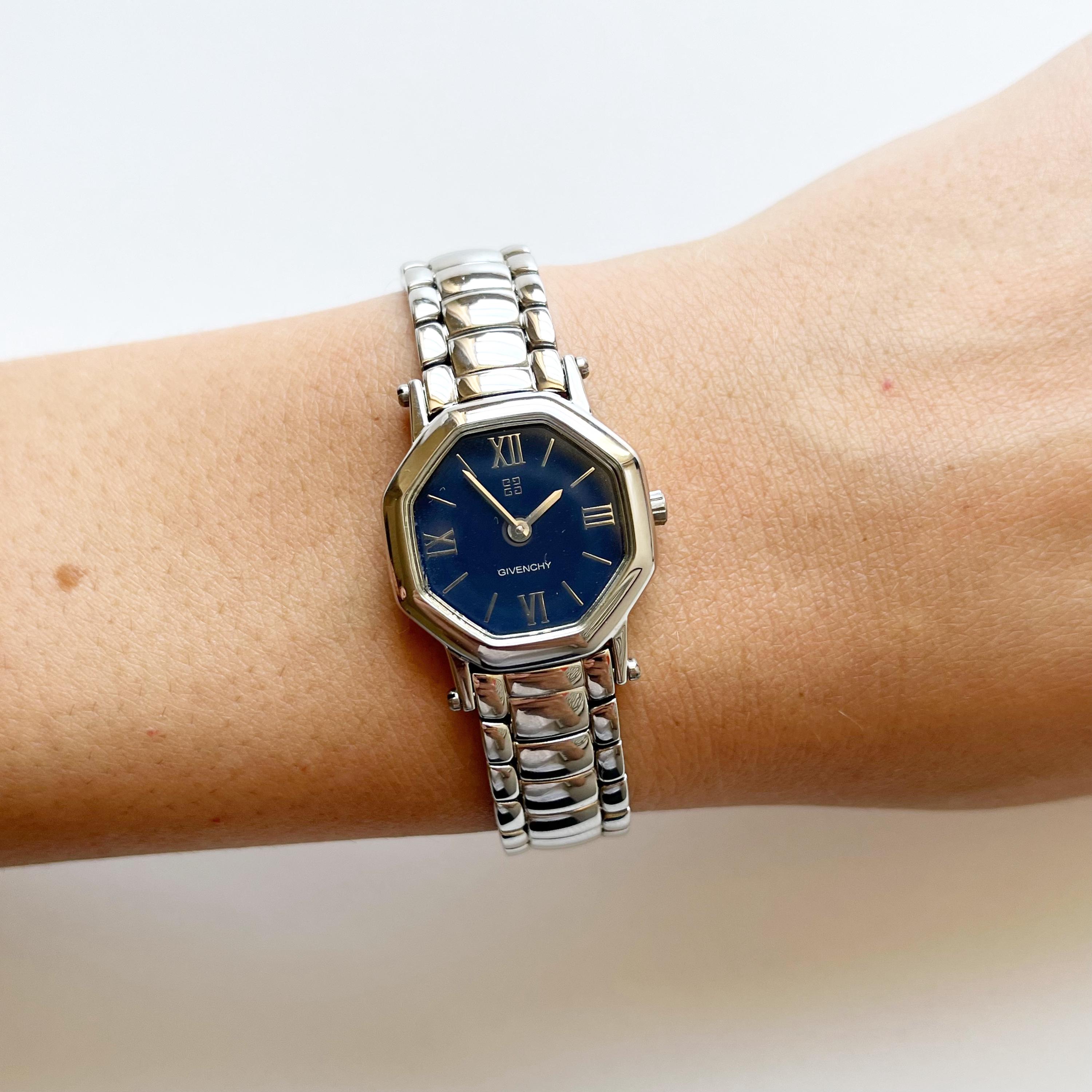 Givenchy Midnight Blue and Silver Watch Vintage Givenchy Millesime Watch (Ultra rare) DETAILS  main image 4