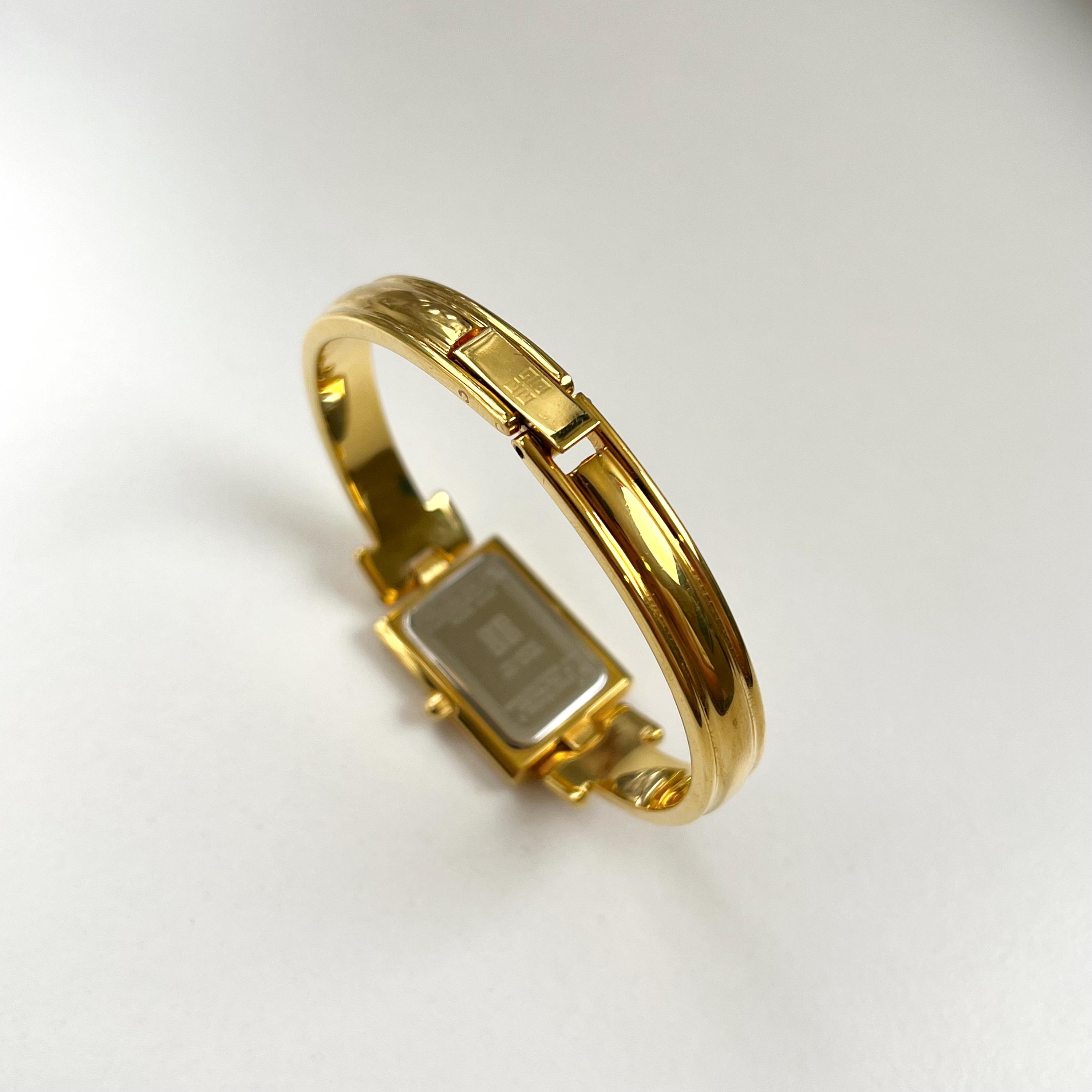 Givenchy Vintage Watch - Black Dial Golden Bangle Womens Watch