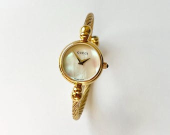 Vintage Gucci Watch MINT Seashell Dial Bangle Watch, Rare Watch, Gift for Her