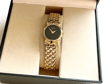 RARE Vintage GUCCI 6400L WHITE Dial Gold Plated Bracelet