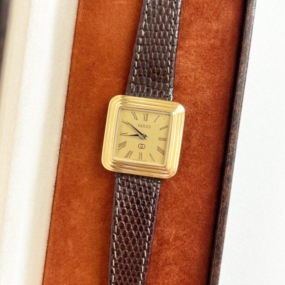Rare Gucci Vintage Womens Watch, Boxed, Gift for Her, Square  display picture 2