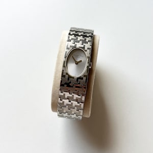 Vintage Christian Dior Watch 90s - Silver Wristwatch 15cm