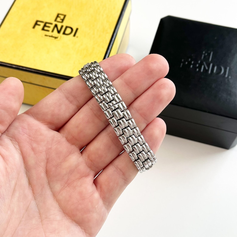 Vintage Fendi Silver Women’s Watch, Boxed Gift for Her, 18.5cm image 4