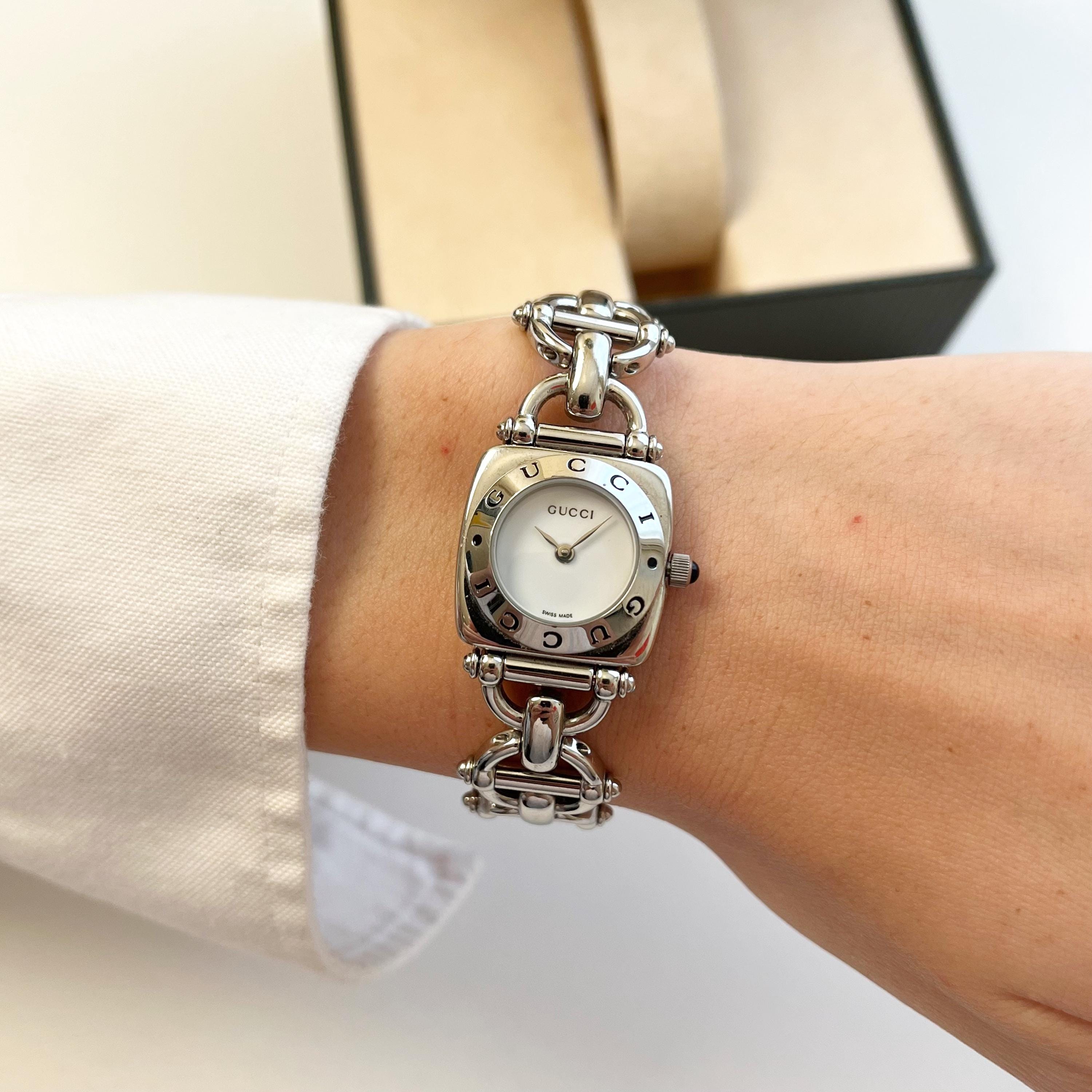 AUTHENTIC RARE VINTAGE GUCCI DAINTY SILVER WATCH Vintage Gucci Sterling Silver Manual Wind Ladies Watch  main image 2