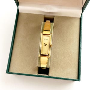 Vintage Gucci Bangle Gold Watch, Boxed, Full Set, Gift for Her, 16cm