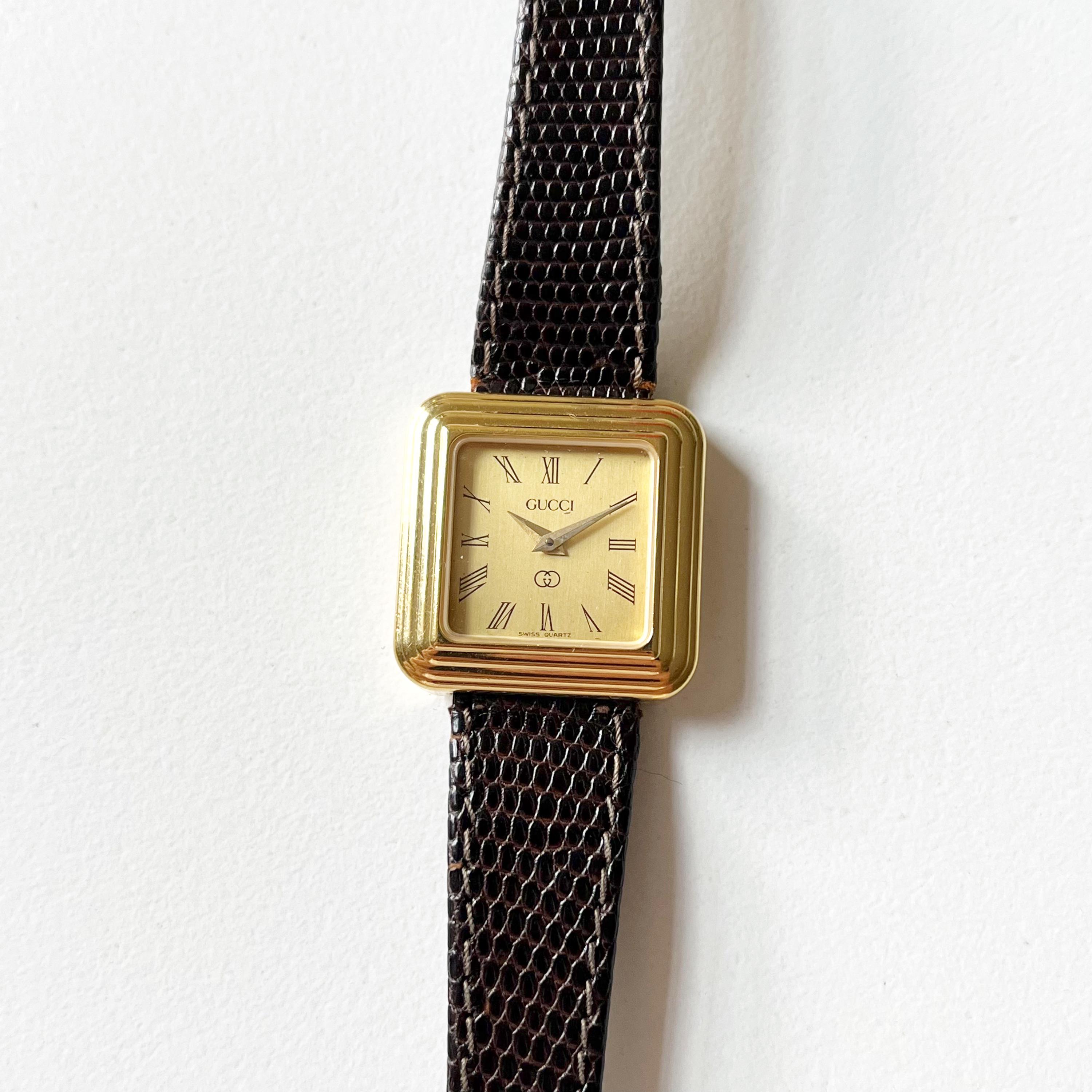 Rare Gucci Vintage Womens Watch, Boxed, Gift for Her, Square 