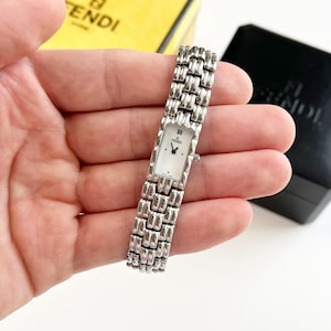 Vintage Fendi Silver Women’s Watch, Boxed Gift for Her, 18.5cm image 13
