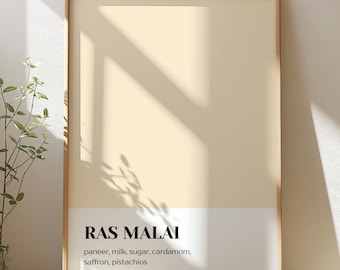 Ras Malai - Digital Download | Color Block Print | South Asian Food Art | Desi Kitchen Wall Art | Desi Prints | Indian | Pakistani Decor