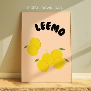 Leemo - Digital Download | Pakistani Wall Art | Lemon Kitchen Wall Art | Desi Kitchen Decor | Desi Food Art Print | Indian Kitchen Art Print