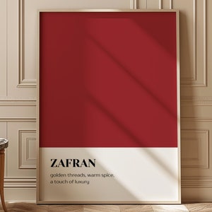 Zafran - Wall Art Print Poster | Color Block Collection | South Asian Wall Art | Modern Desi Food Art | Pakistani Art | Indian Home Decor