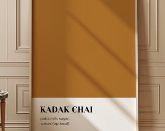 Kadak Chai - Wall Art Print Poster | Color Block Collection | South Asian Minimalistic Art | Desi Modern Art | Indian Food Art | Pakistani