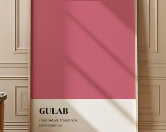 Gulab - Wall Art Print Poster | Color Block Collection | Desi Wall Art | Indian Art | Pakistani | Desi Modern Art | South Asian Wall Decor