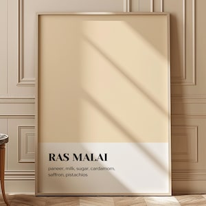 Ras Malai - Wall Art Print Poster | Color Block Collection |  South Asian Modern Art | South Asian Home Decor | Pakistani Kitchen | Desi Art