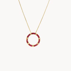 Ruby Diamond Pendant Necklace