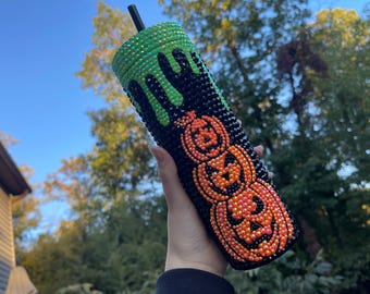Vaso de 20 oz con diamantes de imitación para Halloween