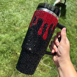 Stanley 30oz/40oz blood drip glitter rhinestone tumbler