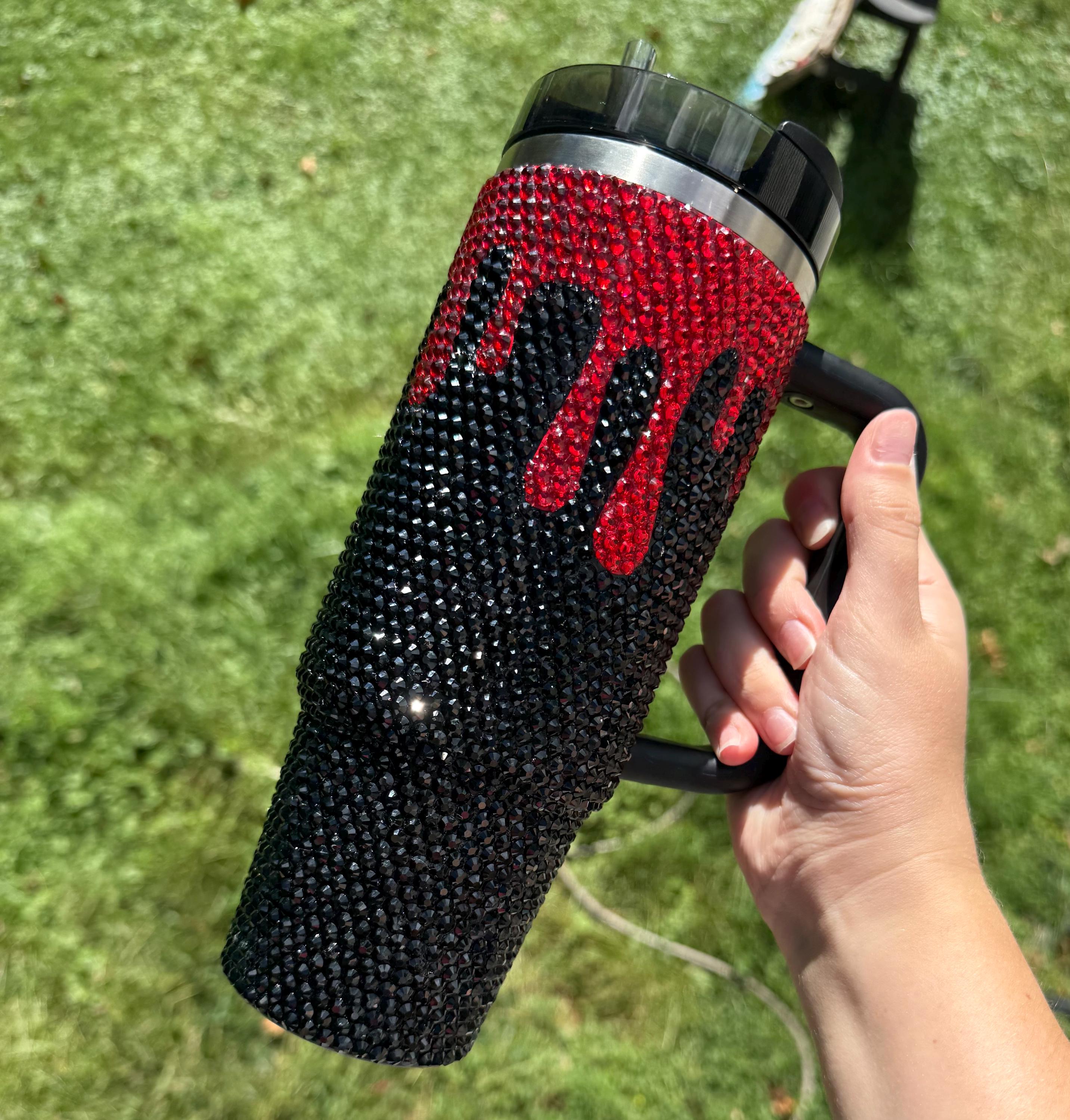 Stanley 30oz/40oz Blood Drip Glitter Rhinestone Tumbler - Etsy