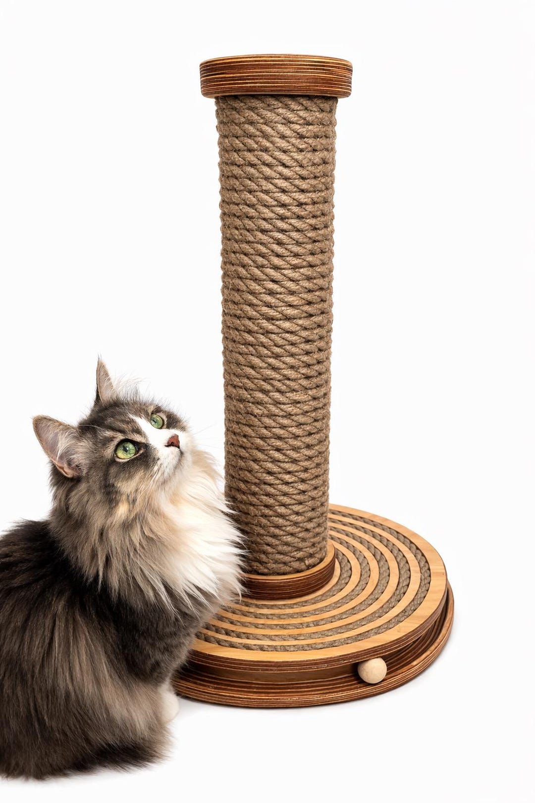 Large Cat Scratching Post, Extra Stable Design, Jute & Ball Cat Toy ...