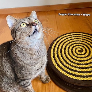 Cat Scratcher Cat Scratching Post with Jute and Interactive Ball | Perfect Cat Toy |  Custom Colors Available | Best cat gift Handmade