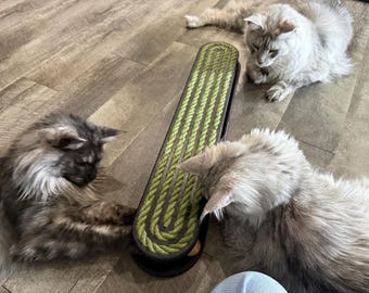 Interactive Cat Scratcher: Jute Rope & Ball Toy Handmade cat accessories