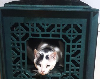 Cat House, Cat Bed , 2 level cat condo, catio,  Seating and nightstand option (USA only)