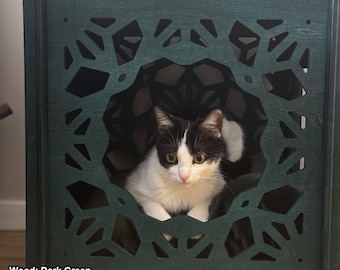 Elegant Cat House – Cat Bed with Seating Option, Removable Cushions, No Assembly Needed, Modern Furniture (USA only)