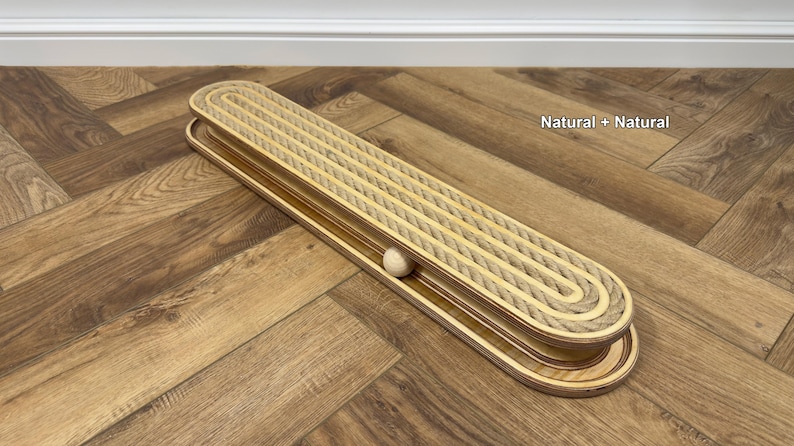 Interactive Floor Cat Scratcher: Jute Rope & Ball Toy Cat scratcher with toy image 6