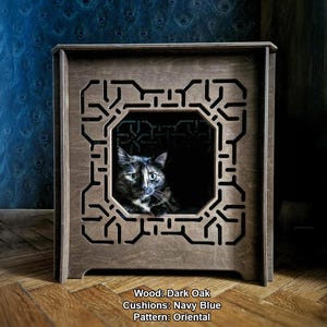 Handmade Cat House Bed & Seat: Modern Multi-Purpose Cat Condo (USA only)