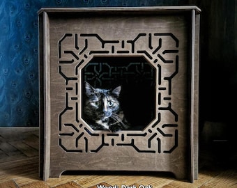 Handmade Cat House Bed & Seat: Modern Multi-Purpose Cat Condo (USA only)