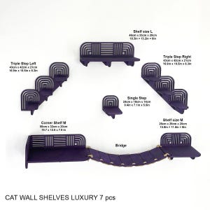 Wall-Mounted Cat Tree: Plywood Shelves, Bridge & Steps (6-Piece Set)