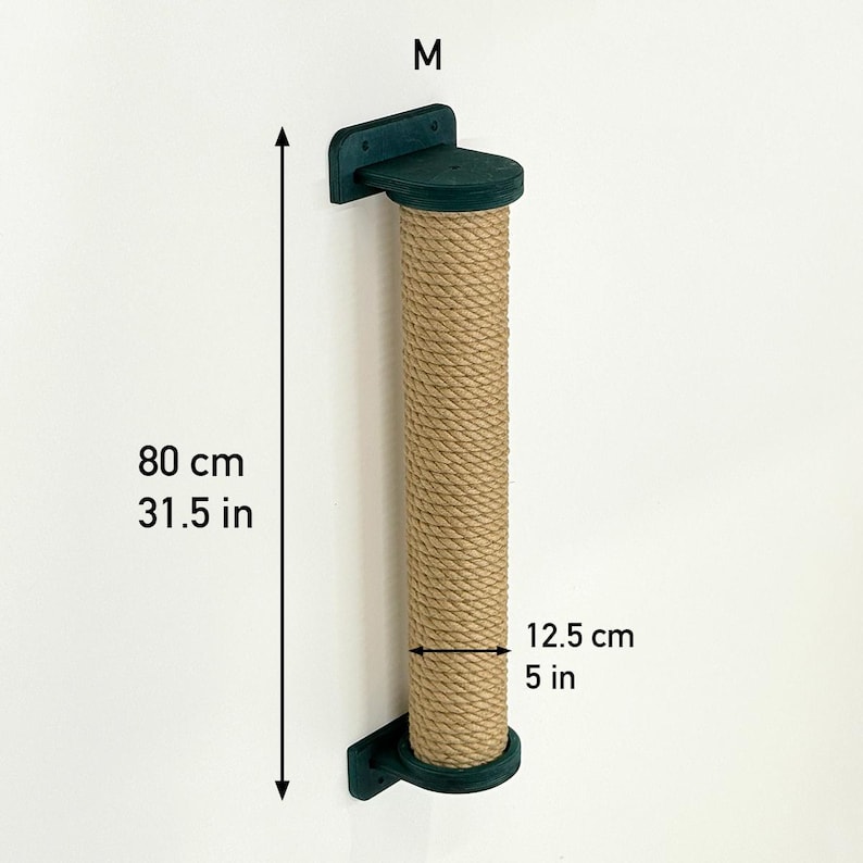 Cat Scratcher Solid Wall scratcher Large Catio, Sturdy Scratch Pole, Vertical Cat Tower, 100 cm / 39.5" + Screws (USA only) image 11