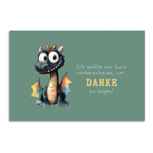 Dankeskarte mit niedlichem Drachen I Postkarte mit liebevoller Botschaft für Kinder & Erwachsene I liebe Worte für deinen Lieblingsmenschen
