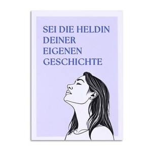 Postkarte “Heldin deiner Geschichte” A6 | Motivationskarte für Frauen | Spruch über Selbstvertrauen, Mut & weibliche Stärke I Feministisch