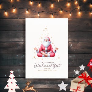 Achtsame Weihnachtskarte, Entspannter Weihnachtsgruß, Karte für Yoga-Fans, Freundinnen und Kolleginnen, Ruhe & Gelassenheit zu Weihnachten