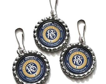 Relief Society Birthday Gifts, LDS Relief Society Gift, Relief Society Christmas Gift, For Relief Society, Key chain, Bottle Cap Zipper pull