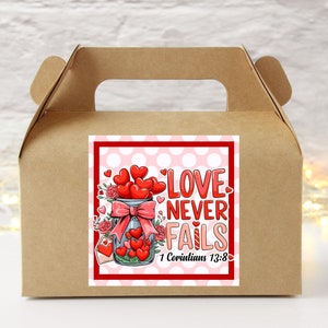 LDS Valentines Tag, Primäre junge Frauen Handout, Hilfsgeschenk, LDS Valentine Printable, Valentinstag Ministging Handout, Liebe scheitert nie
