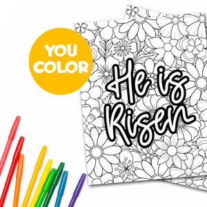 He is Risen, Printable Easter Sunday Coloring Page, LDS Easter, LDS Primary Easter, Come Follow Me Easter Coloring Page, Christian Easter