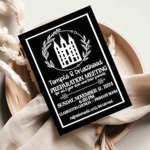 Primary Invitation, LDS Primary Presentation Invitation, Temple and Priesthood Preparation Invitation, Temple and Priesthood Preview Invite