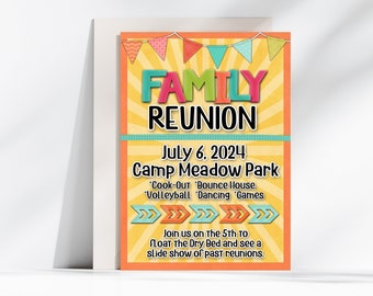 Family Reunion Invitation, Summer Family Reunion, Summer Party Invitation, Family Party Invitation, Family Reunion Ideas,  Printable