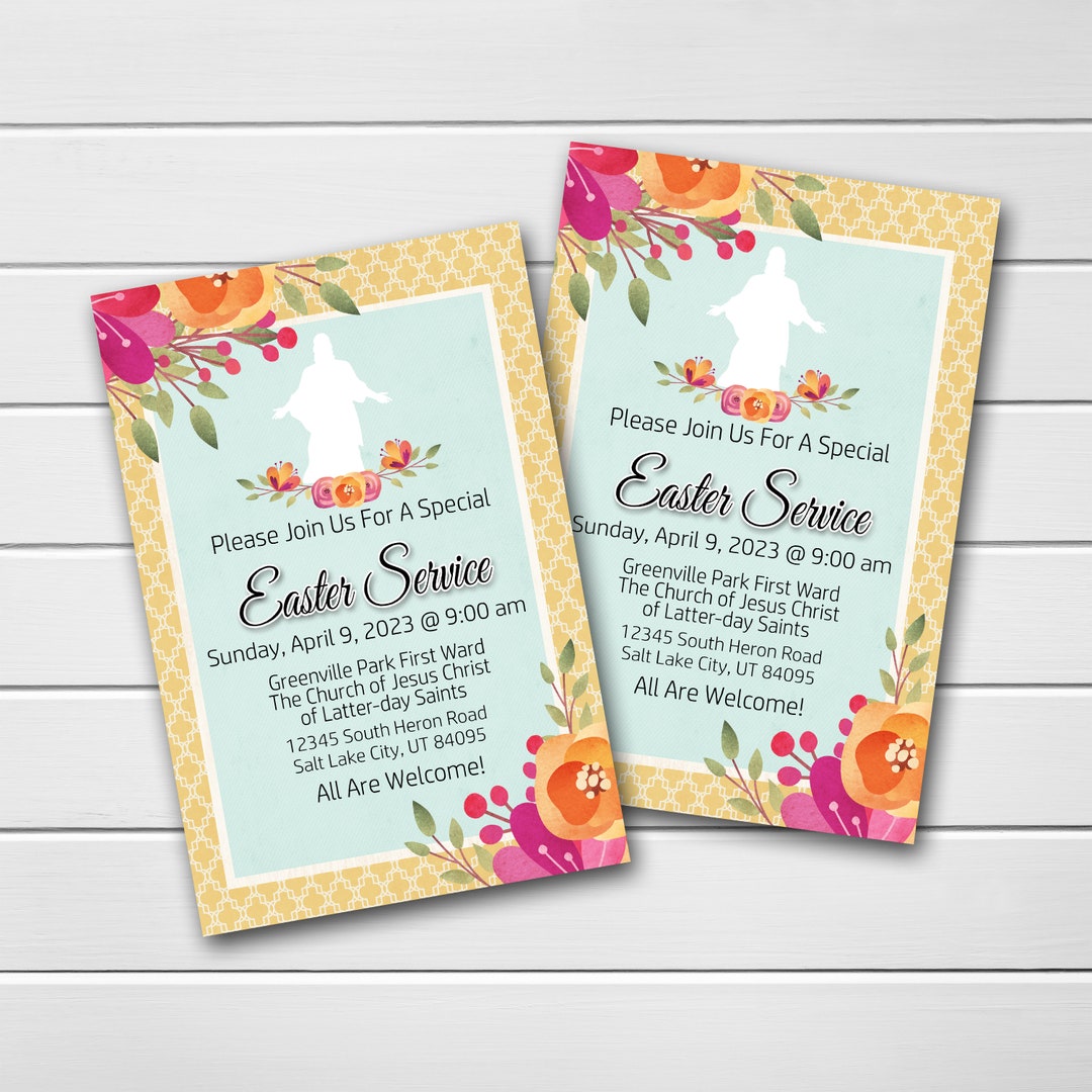 Easter Service Invitation, LDS Church Easter, Easter Sacrament Meeting