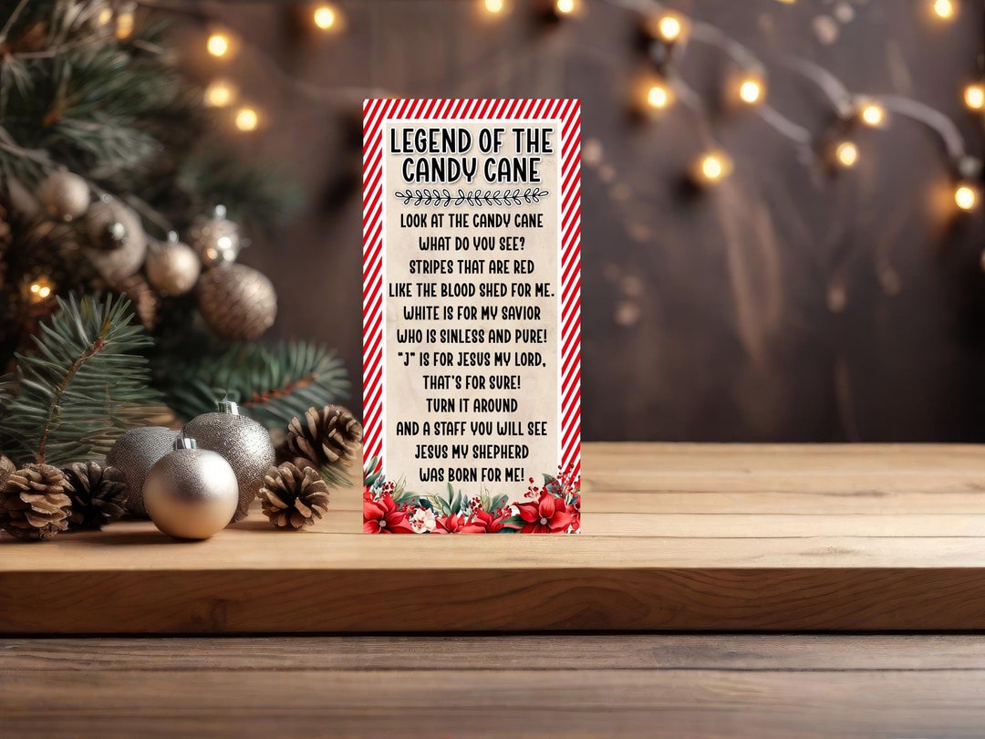 Candy Cane Gift Tag, Neighbor Christmas Gift, Printable Christmas Tag ...