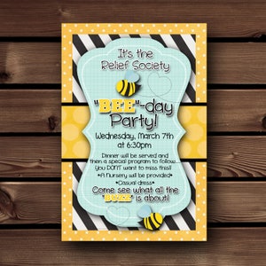 Relief Society Birthday Invitations, LDS Relief Society Printable Invitation, Relief Society Activity Ideas, Relief Society Printable