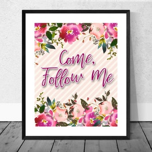 Come Follow Me, LDS Relief Society Printable, Relief Society Print, LDS Decor, Relief Society Bulletin Board, LDS Sunday School, lds Primary