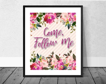 Come Follow Me, LDS Relief Society Printable, Relief Society Print, LDS Decor, Relief Society Bulletin Board, LDS Sunday School, lds Primary